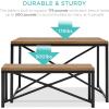 imageBest Choice Products 455in 3Piece Bench Style Dining Furniture Set 4Person SpaceSaving Dinette for Kitchen Dining Room w 2 Benches Table  Light BrownBlackLight BrownBlack