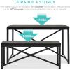 imageBest Choice Products 455in 3Piece Bench Style Dining Furniture Set 4Person SpaceSaving Dinette for Kitchen Dining Room w 2 Benches Table  Light BrownBlackBlackBlack