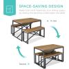 imageBest Choice Products 455in 3Piece Bench Style Dining Furniture Set 4Person SpaceSaving Dinette for Kitchen Dining Room w 2 Benches Table  Light BrownBlackLight BrownBlack