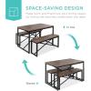 imageBest Choice Products 455in 3Piece Bench Style Dining Furniture Set 4Person SpaceSaving Dinette for Kitchen Dining Room w 2 Benches Table  Light BrownBlackBrownBlack