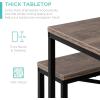 imageBest Choice Products 455in 3Piece Bench Style Dining Furniture Set 4Person SpaceSaving Dinette for Kitchen Dining Room w 2 Benches Table  Light BrownBlackBrownBlack