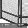 imageBest Choice Products 475x2725in 3Panel Simple Steel Mesh Fireplace Screen Fire Spark Guard Grate for Living Room Home Decor wRustic Worn Finish  BlackBlack