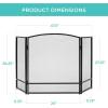 imageBest Choice Products 475x2725in 3Panel Simple Steel Mesh Fireplace Screen Fire Spark Guard Grate for Living Room Home Decor wRustic Worn Finish  BlackBlack