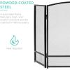 imageBest Choice Products 475x2725in 3Panel Simple Steel Mesh Fireplace Screen Fire Spark Guard Grate for Living Room Home Decor wRustic Worn Finish  BlackBlack