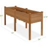 imageBest Choice Products 48 x 24 x 30 Inches Raised Garden Bed Elevated Wood Planter Box Stand for Backyard Patio Balcony with Bed Liner 200 Pound Capacity  Acorn BrownAcorn Brown