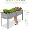 imageBest Choice Products 48 x 24 x 30 Inches Raised Garden Bed Elevated Wood Planter Box Stand for Backyard Patio Balcony with Bed Liner 200 Pound Capacity  Acorn BrownGray