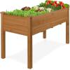 imageBest Choice Products 48 x 24 x 30 Inches Raised Garden Bed Elevated Wood Planter Box Stand for Backyard Patio Balcony with Bed Liner 200 Pound Capacity  Acorn BrownAcorn Brown