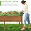 imageBest Choice Products 48 x 24 x 30 Inches Raised Garden Bed Elevated Wood Planter Box Stand for Backyard Patio Balcony with Bed Liner 200 Pound Capacity  Acorn BrownAcorn Brown