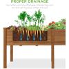 imageBest Choice Products 48 x 24 x 30 Inches Raised Garden Bed Elevated Wood Planter Box Stand for Backyard Patio Balcony with Bed Liner 200 Pound Capacity  Acorn BrownAcorn Brown