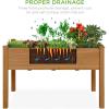 imageBest Choice Products 48 x 24 x 30 Inches Raised Garden Bed Elevated Wood Planter Box Stand for Backyard Patio Balcony with Bed Liner 200 Pound Capacity  Acorn BrownAcorn Brown