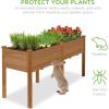 imageBest Choice Products 48 x 24 x 30 Inches Raised Garden Bed Elevated Wood Planter Box Stand for Backyard Patio Balcony with Bed Liner 200 Pound Capacity  Acorn BrownAcorn Brown