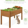 imageBest Choice Products 48 x 24 x 30 Inches Raised Garden Bed Elevated Wood Planter Box Stand for Backyard Patio Balcony with Bed Liner 200 Pound Capacity  Acorn BrownAcorn Brown