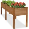 imageBest Choice Products 48 x 24 x 30 Inches Raised Garden Bed Elevated Wood Planter Box Stand for Backyard Patio Balcony with Bed Liner 200 Pound Capacity  Acorn BrownAcorn Brown