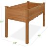 imageBest Choice Products 48 x 24 x 30 Inches Raised Garden Bed Elevated Wood Planter Box Stand for Backyard Patio Balcony with Bed Liner 200 Pound Capacity  Acorn BrownAcorn Brown