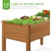 imageBest Choice Products 48 x 24 x 30 Inches Raised Garden Bed Elevated Wood Planter Box Stand for Backyard Patio Balcony with Bed Liner 200 Pound Capacity  Acorn BrownAcorn Brown