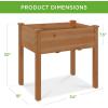 imageBest Choice Products 48 x 24 x 30 Inches Raised Garden Bed Elevated Wood Planter Box Stand for Backyard Patio Balcony with Bed Liner 200 Pound Capacity  Acorn BrownAcorn Brown