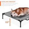 imageBest Choice Products 48in Elevated Cooling Dog Bed Outdoor Raised Mesh Pet Cot wRemovable Canopy Shade Tent Carrying Bag Breathable Fabric  GrayGray