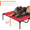imageBest Choice Products 48in Elevated Cooling Dog Bed Outdoor Raised Mesh Pet Cot wRemovable Canopy Shade Tent Carrying Bag Breathable Fabric  GrayRed