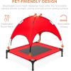 imageBest Choice Products 48in Elevated Cooling Dog Bed Outdoor Raised Mesh Pet Cot wRemovable Canopy Shade Tent Carrying Bag Breathable Fabric  GrayRed