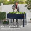 imageBest Choice Products 48x24x30in Galvanized Raised Garden Bed Metal Elevated Planter Box Vegetable Garden for Backyard Patio Balcony  CharcoalNavy Blue