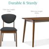 imageBest Choice Products 4Piece MidCentury Modern Wood Dining Kitchen Table ampamp Chair Set w 2 Upholstered Chairs Bench Seat  WalnutCreamWalnutCharcoal