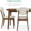imageBest Choice Products 4Piece MidCentury Modern Wood Dining Kitchen Table ampamp Chair Set w 2 Upholstered Chairs Bench Seat  WalnutCreamWalnutCream