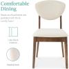 imageBest Choice Products 4Piece MidCentury Modern Wood Dining Kitchen Table ampamp Chair Set w 2 Upholstered Chairs Bench Seat  WalnutCreamWalnutCream