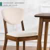imageBest Choice Products 4Piece MidCentury Modern Wood Dining Kitchen Table ampamp Chair Set w 2 Upholstered Chairs Bench Seat  WalnutCreamWalnutCream