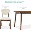 imageBest Choice Products 4Piece MidCentury Modern Wood Dining Kitchen Table ampamp Chair Set w 2 Upholstered Chairs Bench Seat  WalnutCreamWalnutCream