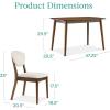 imageBest Choice Products 4Piece MidCentury Modern Wood Dining Kitchen Table ampamp Chair Set w 2 Upholstered Chairs Bench Seat  WalnutCreamWalnutCream