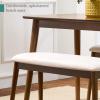 imageBest Choice Products 4Piece MidCentury Modern Wood Dining Kitchen Table ampamp Chair Set w 2 Upholstered Chairs Bench Seat  WalnutCreamWalnutCream