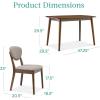 imageBest Choice Products 4Piece MidCentury Modern Wood Dining Kitchen Table ampamp Chair Set w 2 Upholstered Chairs Bench Seat  WalnutCreamWalnutLight Gray