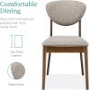 imageBest Choice Products 4Piece MidCentury Modern Wood Dining Kitchen Table ampamp Chair Set w 2 Upholstered Chairs Bench Seat  WalnutCreamWalnutLight Gray