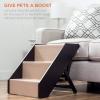 imageBest Choice Products 4Step Foldable Adjustable NonSlip Wide Wooden Pet Stairs for Living Room Bedroom Dog ampamp Cat Sizes Small Medium Large wCarpet No Assembly Ideal for Injured Elderly Pets3Step