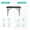 imageBest Choice Products 4ft Plastic Folding Table Indoor Outdoor Heavy Duty Portable wHandle Lock for Picnic Party Camping  WhiteBlack