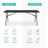 imageBest Choice Products 4ft Plastic Folding Table Indoor Outdoor Heavy Duty Portable wHandle Lock for Picnic Party Camping  WhiteBlack