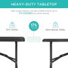 imageBest Choice Products 4ft Plastic Folding Table Indoor Outdoor Heavy Duty Portable wHandle Lock for Picnic Party Camping  WhiteBlack
