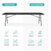 imageBest Choice Products 4ft Plastic Folding Table Indoor Outdoor Heavy Duty Portable wHandle Lock for Picnic Party Camping  WhiteBlack