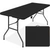 imageBest Choice Products 4ft Plastic Folding Table Indoor Outdoor Heavy Duty Portable wHandle Lock for Picnic Party Camping  WhiteBlack