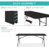 imageBest Choice Products 4ft Plastic Folding Table Indoor Outdoor Heavy Duty Portable wHandle Lock for Picnic Party Camping  WhiteBlack