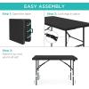 imageBest Choice Products 4ft Plastic Folding Table Indoor Outdoor Heavy Duty Portable wHandle Lock for Picnic Party Camping  WhiteBlack