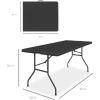 imageBest Choice Products 4ft Plastic Folding Table Indoor Outdoor Heavy Duty Portable wHandle Lock for Picnic Party Camping  WhiteBlack
