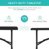 imageBest Choice Products 4ft Plastic Folding Table Indoor Outdoor Heavy Duty Portable wHandle Lock for Picnic Party Camping  WhiteBlack