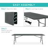 imageBest Choice Products 4ft Plastic Folding Table Indoor Outdoor Heavy Duty Portable wHandle Lock for Picnic Party Camping  WhiteDark Gray