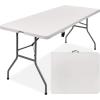 imageBest Choice Products 4ft Plastic Folding Table Indoor Outdoor Heavy Duty Portable wHandle Lock for Picnic Party Camping  WhiteWhite