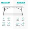 imageBest Choice Products 4ft Plastic Folding Table Indoor Outdoor Heavy Duty Portable wHandle Lock for Picnic Party Camping  WhiteWhite