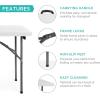 imageBest Choice Products 4ft Plastic Folding Table Indoor Outdoor Heavy Duty Portable wHandle Lock for Picnic Party Camping  WhiteWhite