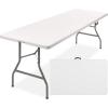 imageBest Choice Products 4ft Plastic Folding Table Indoor Outdoor Heavy Duty Portable wHandle Lock for Picnic Party Camping  WhiteWhite