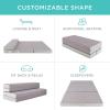 imageBest Choice Products 4in Portable QueenSize Mattress TriFold Mattress for Camping Guest Toddler Foam Plush wCarry Case  TaupeGrey