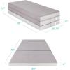 imageBest Choice Products 4in Portable QueenSize Mattress TriFold Mattress for Camping Guest Toddler Foam Plush wCarry Case  TaupeGrey
